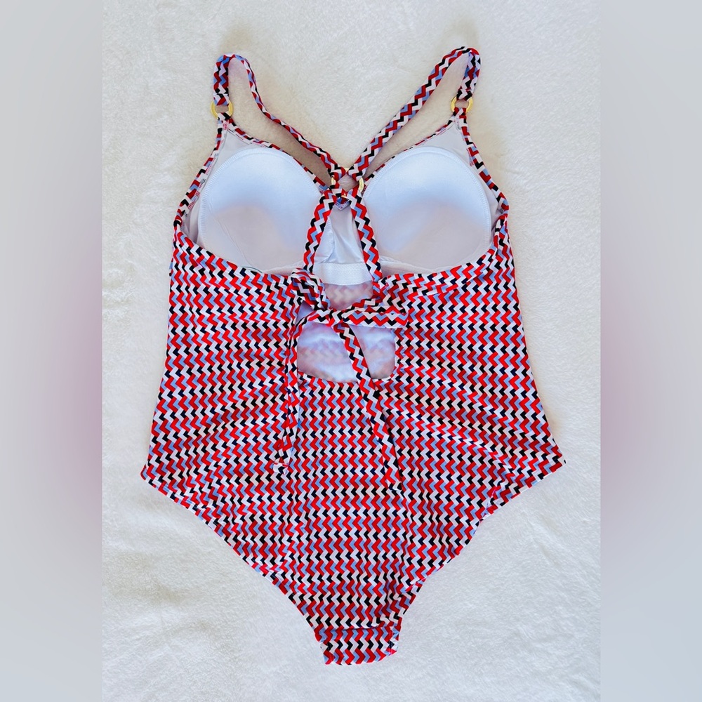 Kona Sol Geo Print One Piece Swimsuit - NWT - Picture 6 of 15